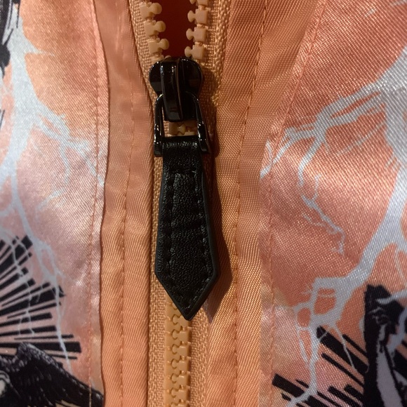 Rebel Vengeance Orange Bomber Jacket with Graphic Design - Picture 9 of 10